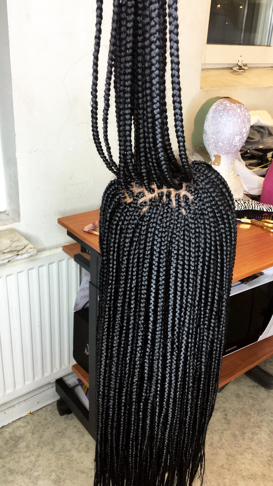 Medium size box braids